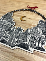 Festive village in the moonlight Wreath