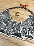 Festive village in the moonlight Wreath