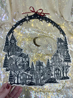 Festive village in the moonlight Wreath