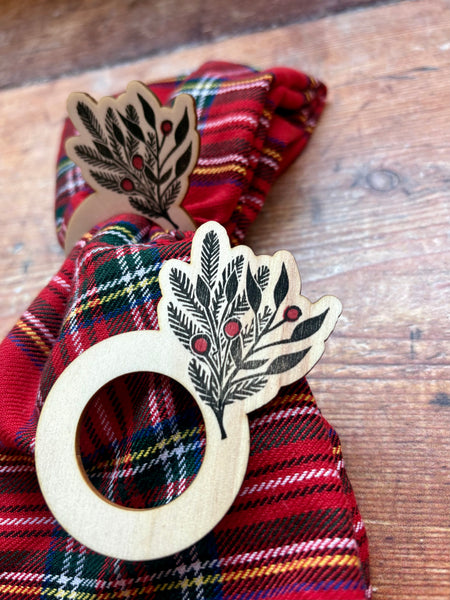 Linoprinted Napkin rings