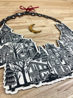 Festive village in the moonlight Wreath