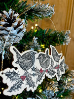 3 Wrens on a Holly Branch