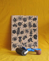Alphabet Print of Flowers A4 Woodcut Print