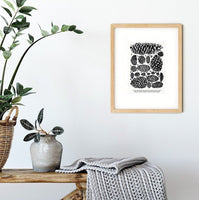 Pinecones - Handprinted A4 Woodcut Art Print
