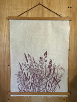 Meadow Grasses Large Lino Print on Handmade Flecked Paper