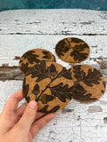 4 Oak Leaf Cork Coasters