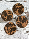 4 Oak Leaf Cork Coasters